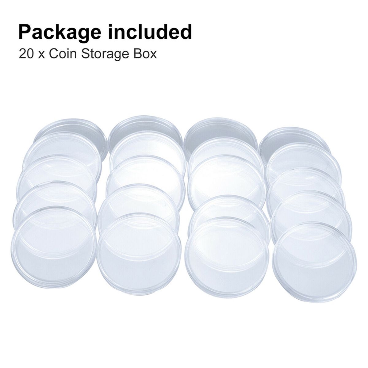20 Sets 46mm Coin Holder Capsule Protector Collection-Clear