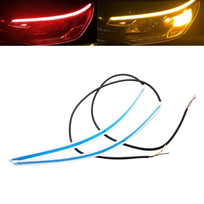 Set Of 2 Decorative Car Adhesive  Daytime Running Light R To Y 60cm