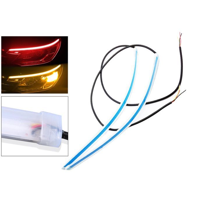Set Of 2 Decorative Car Adhesive  Daytime Running Light R To Y 60cm