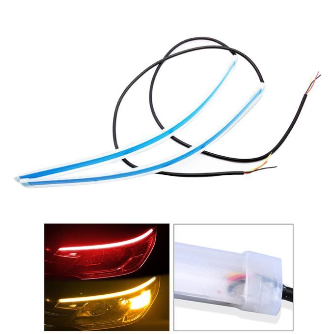 Set Of 2 Decorative Car Adhesive  Daytime Running Light R To Y 60cm