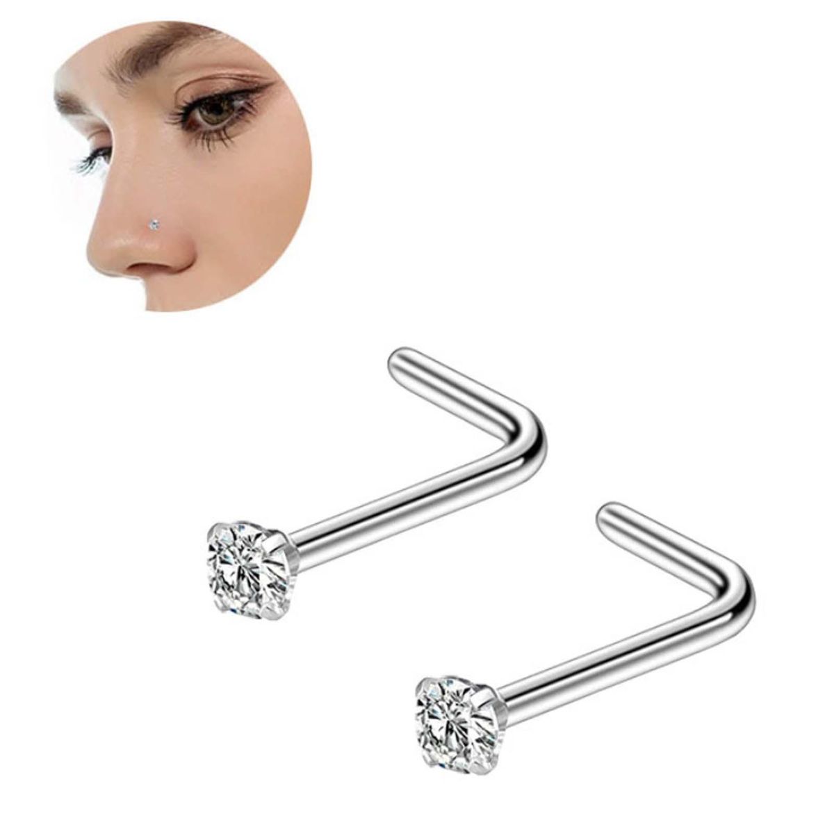 1Pc Exquisite Polishing Nose Ring Number Shaped Titanium-