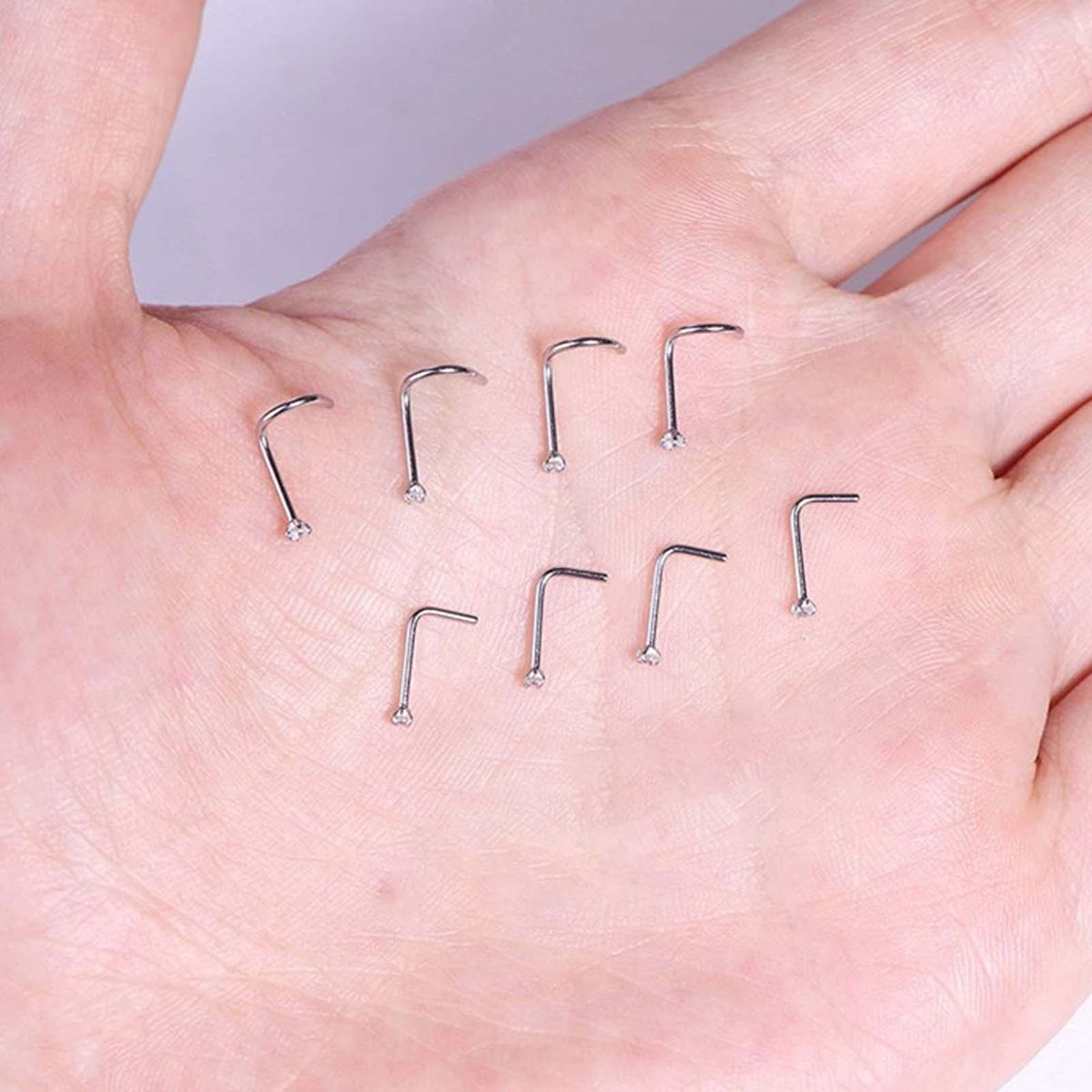 1Pc Exquisite Polishing Nose Ring Number Shaped Titanium-