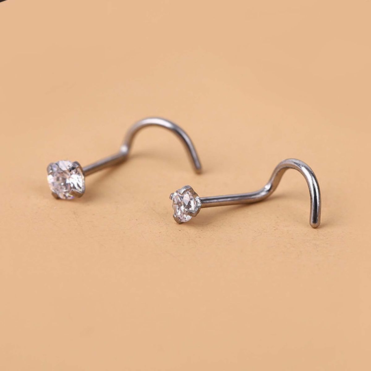 1Pc Exquisite Polishing Nose Ring Number Shaped Titanium-