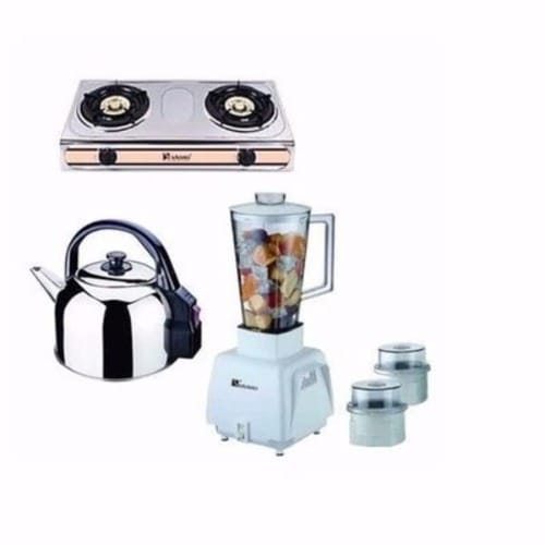 2 Burner Gas Cooker + Kettle + Blender Bundle