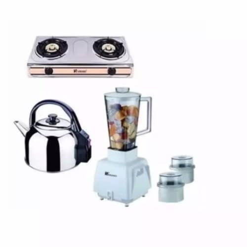 2 Burner Gas Cooker + Kettle + Blender Bundle