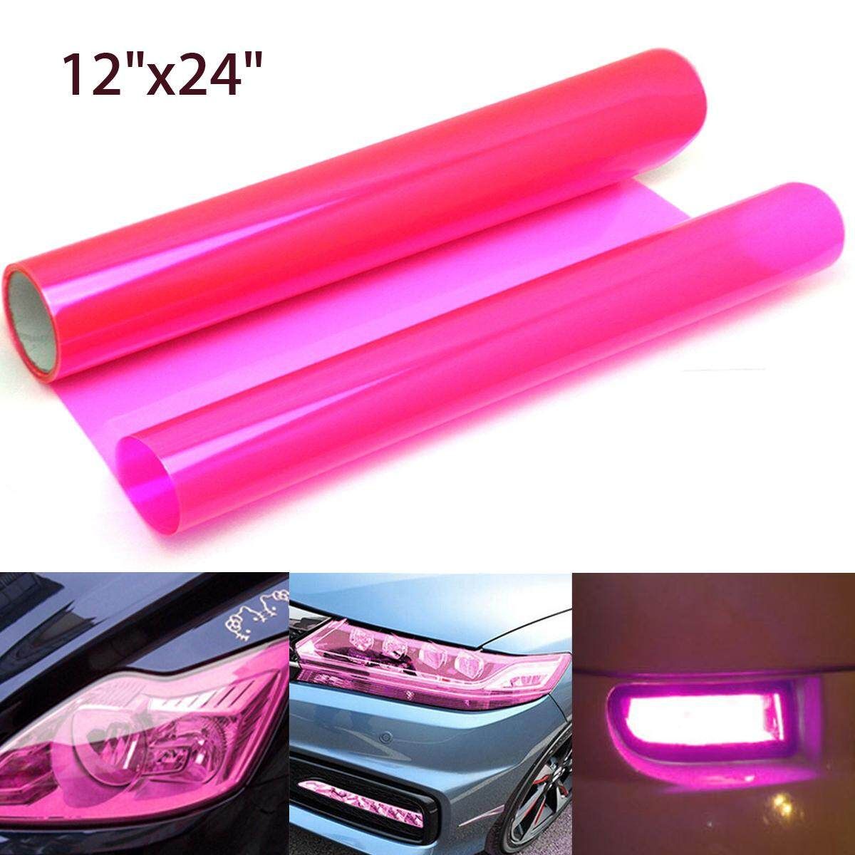2pcs 12''x84'' Chameleon Pink Headlight Taillight Car Fog Light Vinyl Film Protector
