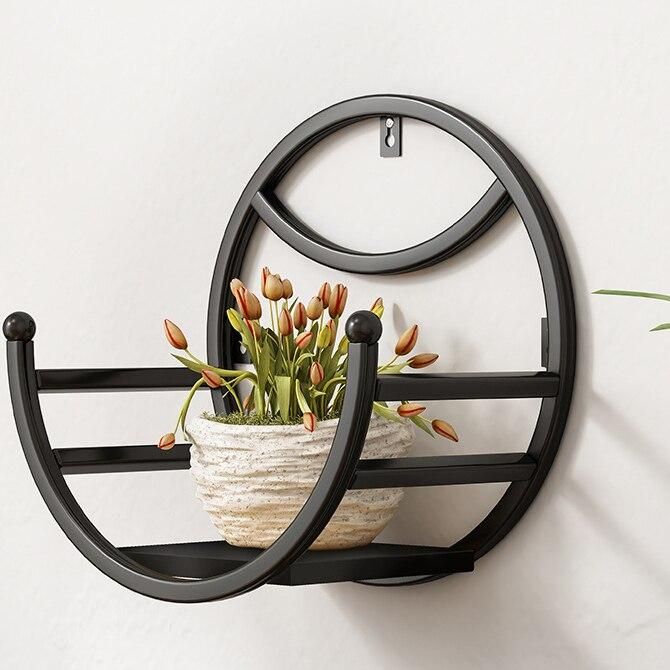 Wrought Iron Balcony Wall-mounted Flower Stand Flower Rack on Restaurant Wall Plant Storage Shelves on The Living Room Wall