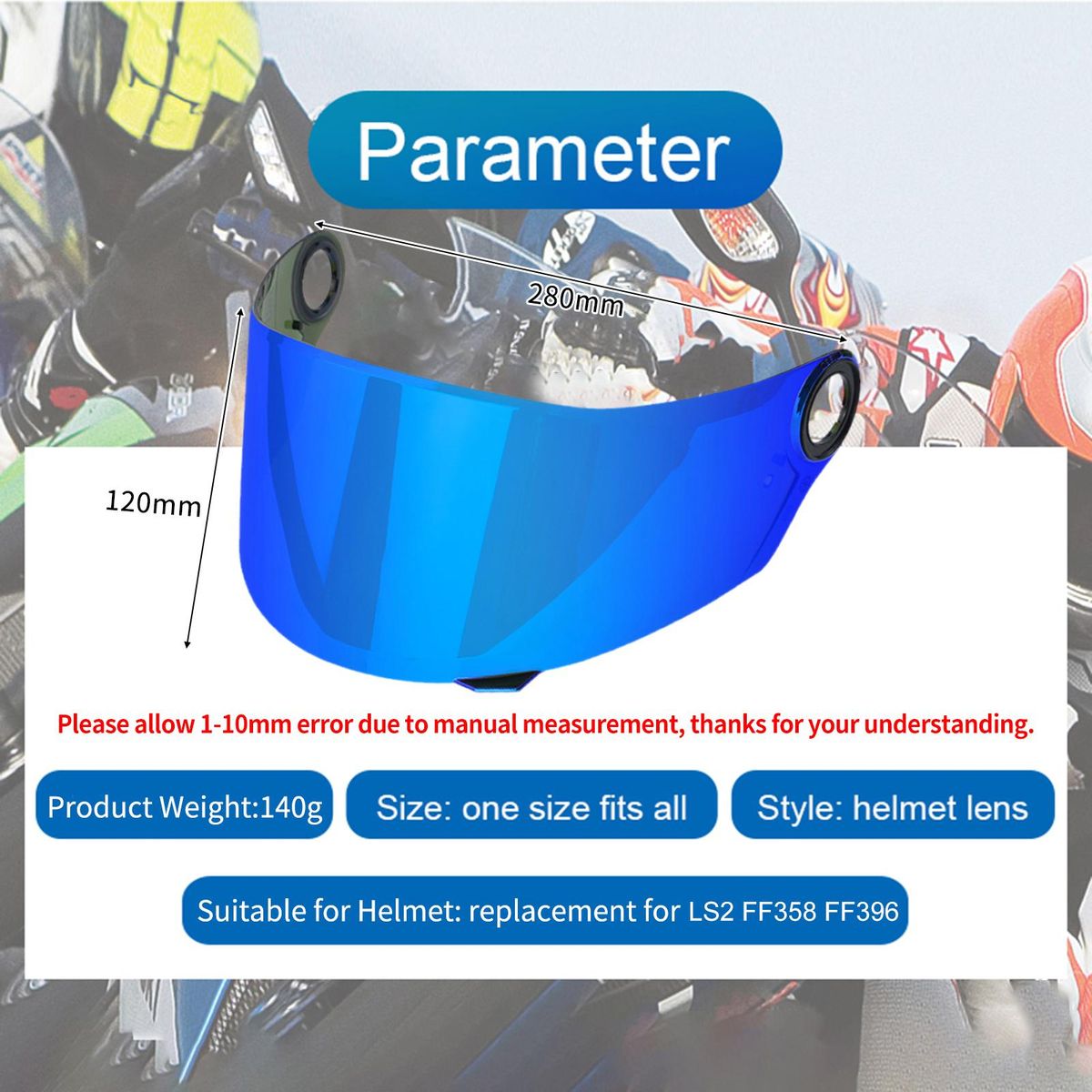 Helmet Visor Replacement for LS2 FF358 FF396 Full Face Helmet Motorcycle Wind Shield Helmet Lens