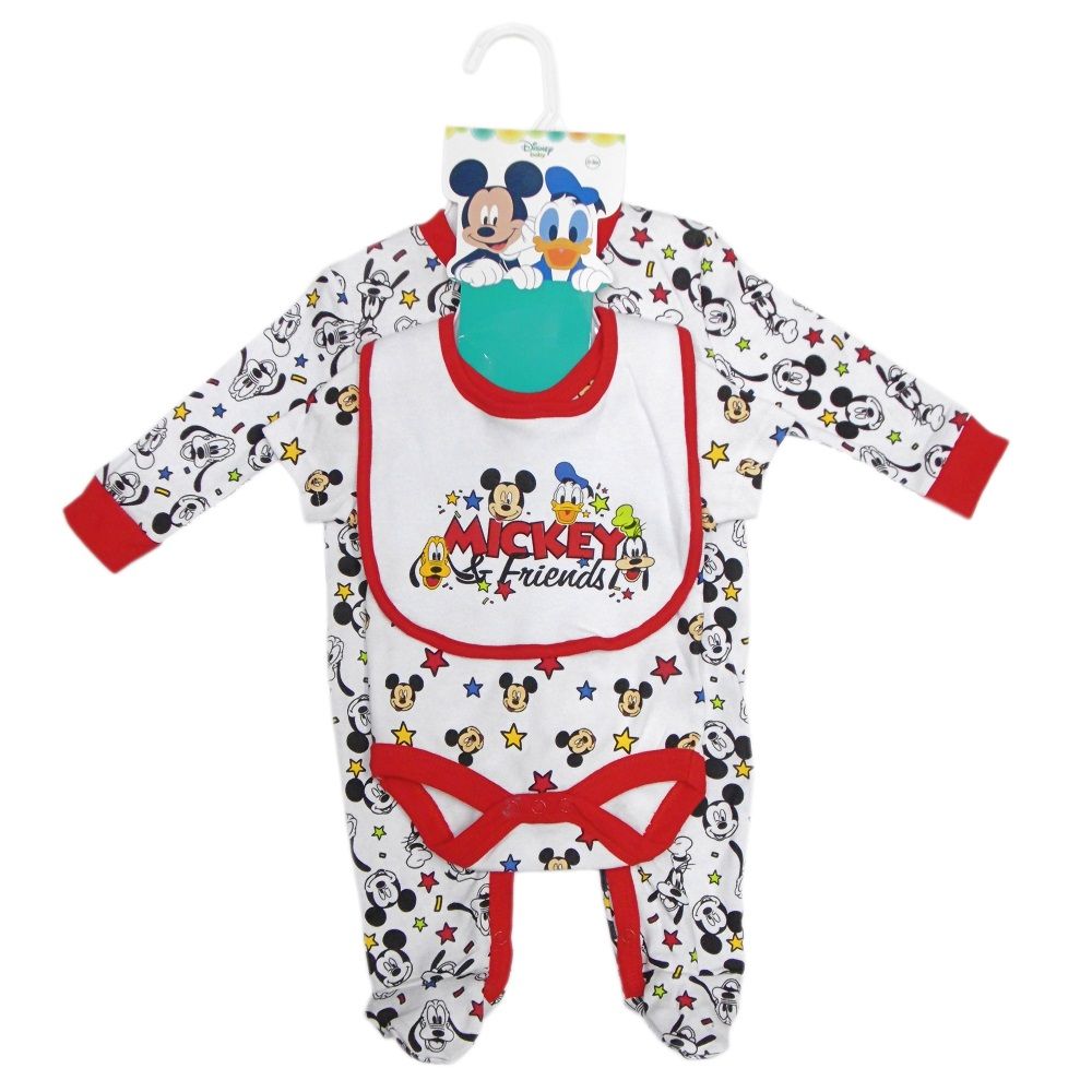 Baby Boys Mickey Mouse 3 Piece Layette Set