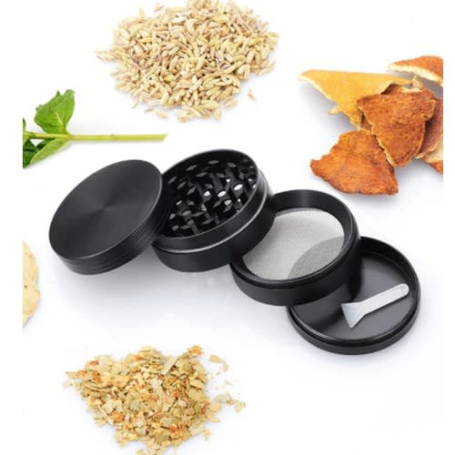 4 parts Metal Tobacco Weed Grinder & Crusher - Black