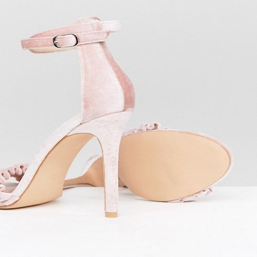 Ruffle Heeled Sandal