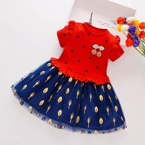 Girl Knitwear Dress- Red