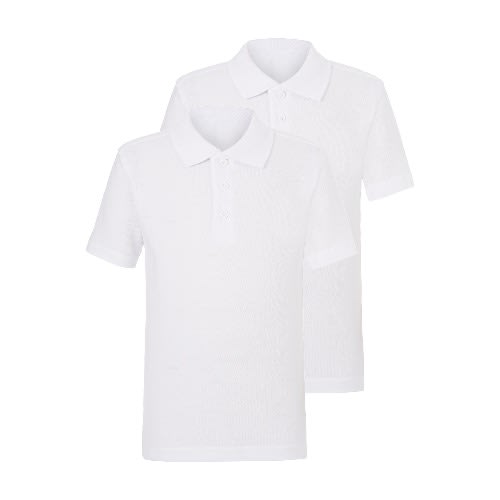 White School Polo Shirt - 2 Pack