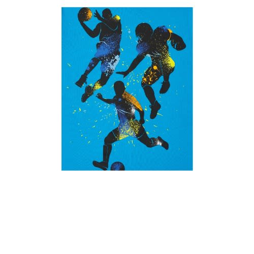 Boys Soccer Variety Graphic T-shirt - Blue Aqua