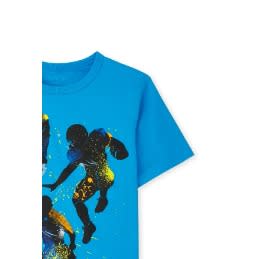 Boys Soccer Variety Graphic T-shirt - Blue Aqua