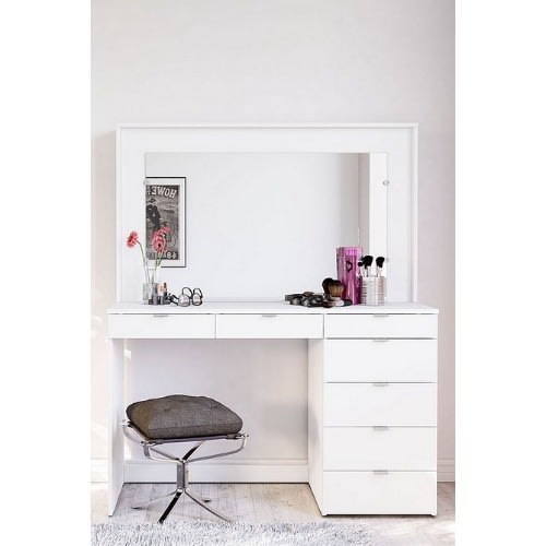 Birlea - Chloe 7 Drawer Dressing Table And Mirror - White
