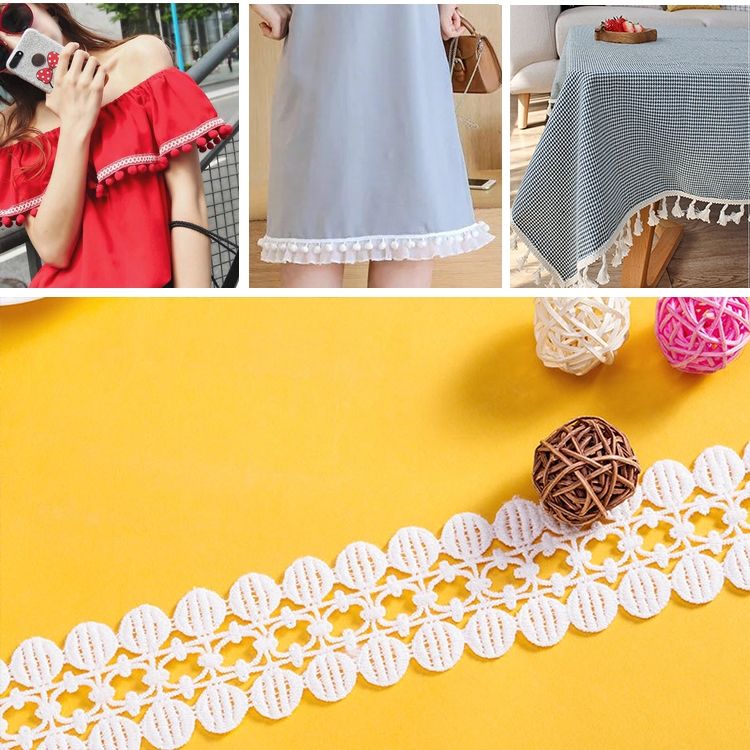20 Yards 4.7 Cm Cotton Embroidery Lace Sofa Tablecloth Sewin