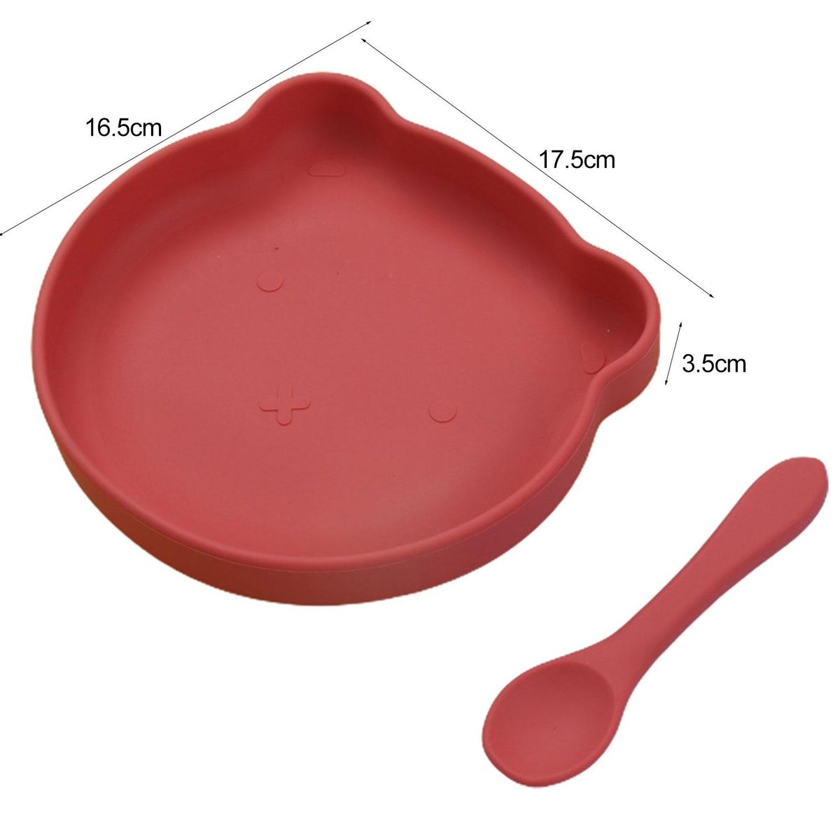 Baby Feeding Plate Silicone Toddlers Eating Dish Bowl Red