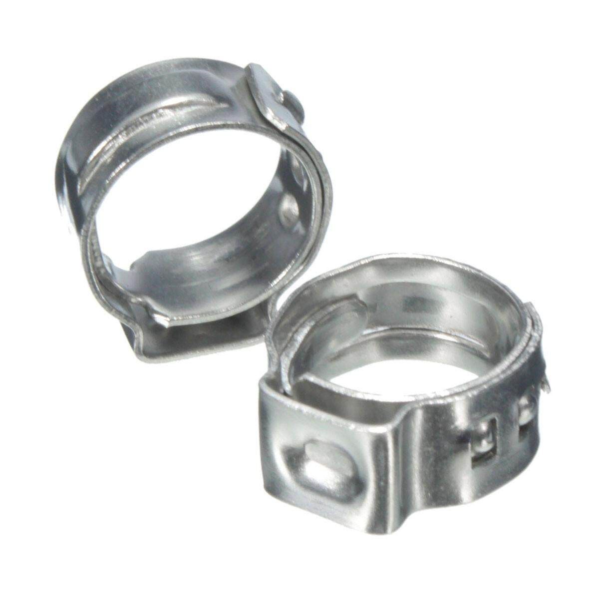 10pcs Stainless Steel Ear Clamp Clips Air Silicone Water Fuel Hose Pipe Jubilee