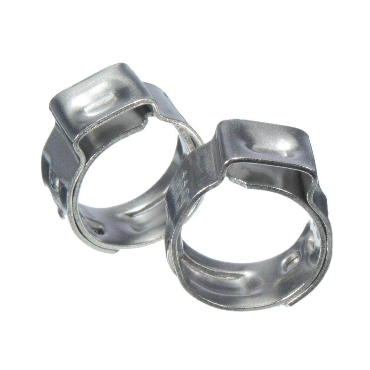 10pcs Stainless Steel Ear Clamp Clips Air Silicone Water Fuel Hose Pipe Jubilee