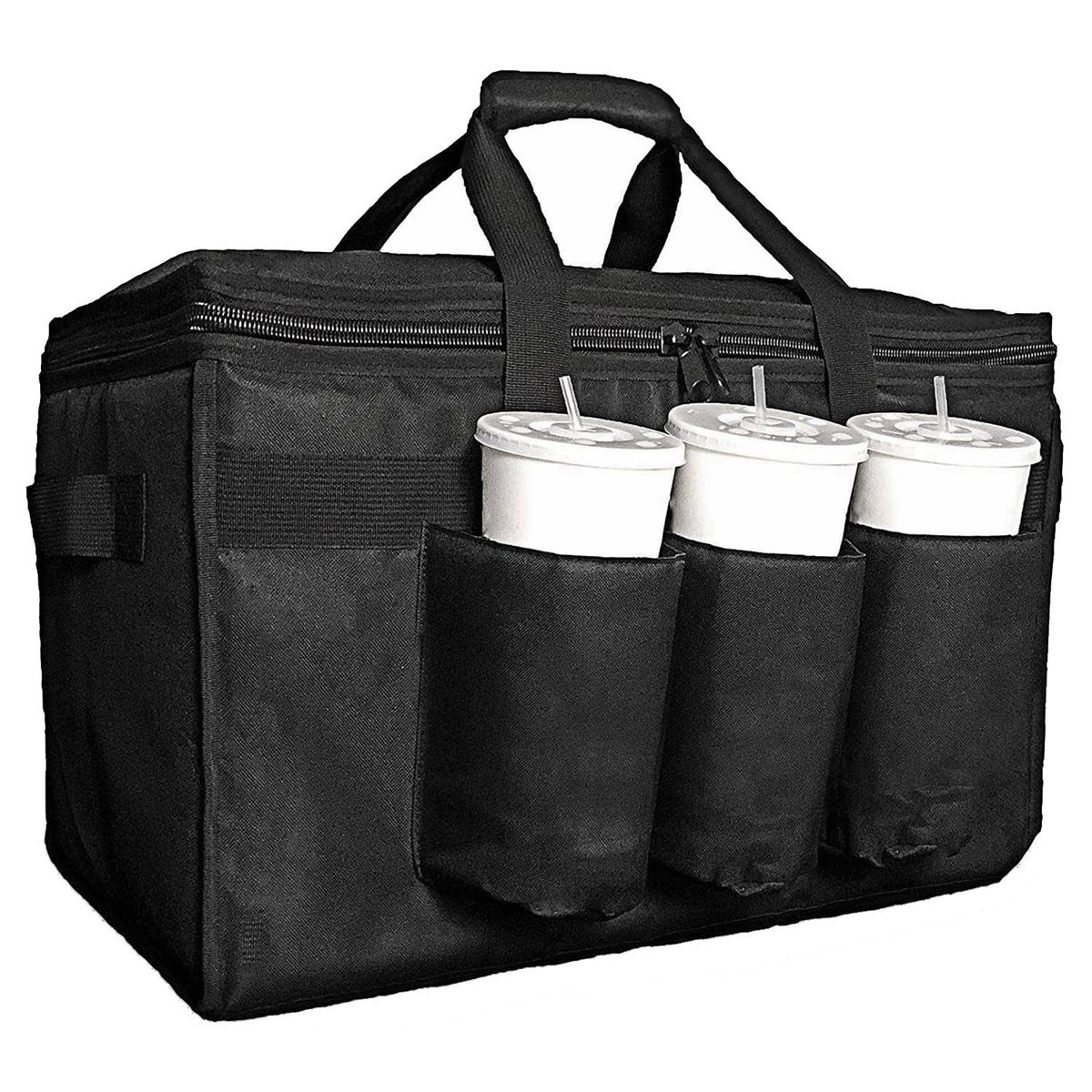 Food Delivery Bag with Cup Holders/Drink Carriers Great