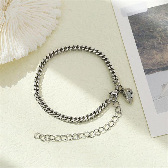 2pcs/set Couple Magnetic Bracelet-Silve