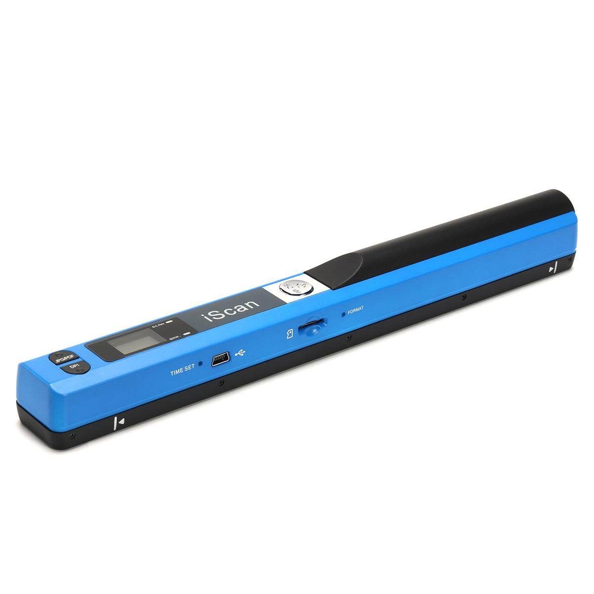 Offline Scanning Handheld Mobile Portable Document Scanner 900 DPI LCD JPG/PDF#blue Blue