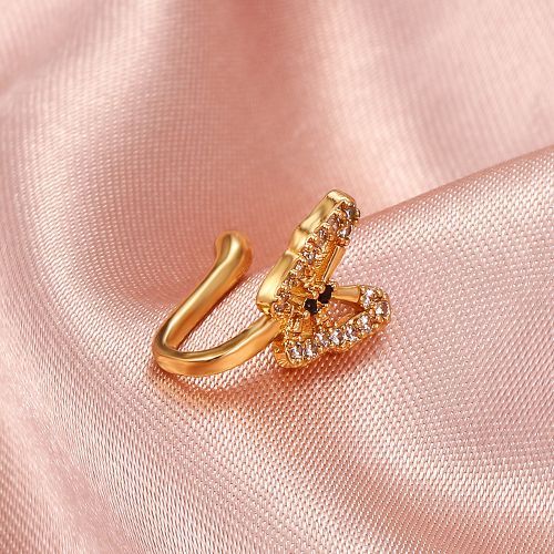 U-shaped Nose Ring Diamond Inlaid Butterfly Nose Nail Hole Free Nose Clip