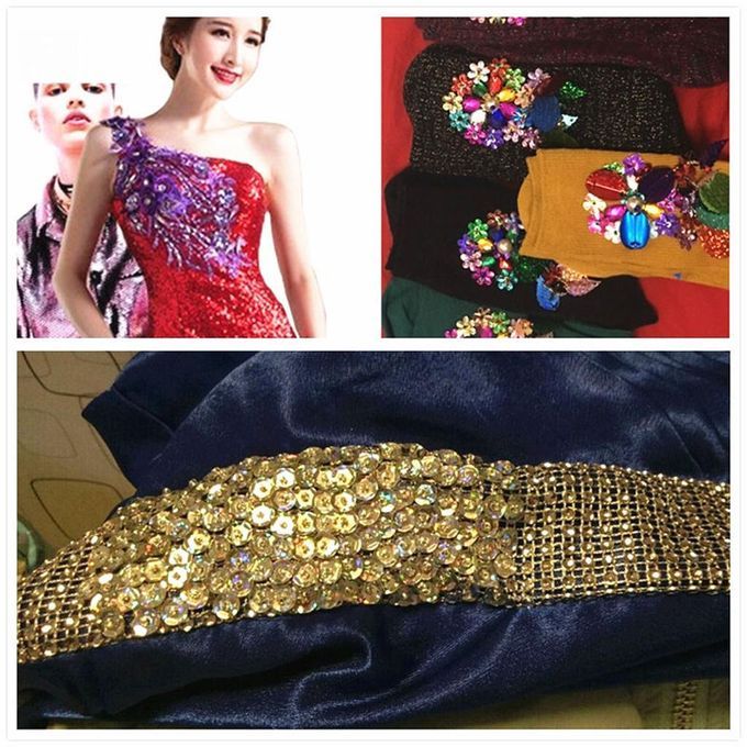400 Pieces Round Cupped Loose Sequins Sewing Embellishment 7mm Blue