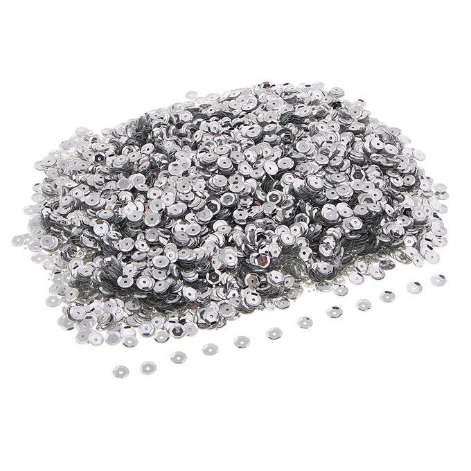 6mm Flowers Loose Cup Sequins Paillettes Sewing Wedding Craft Silver