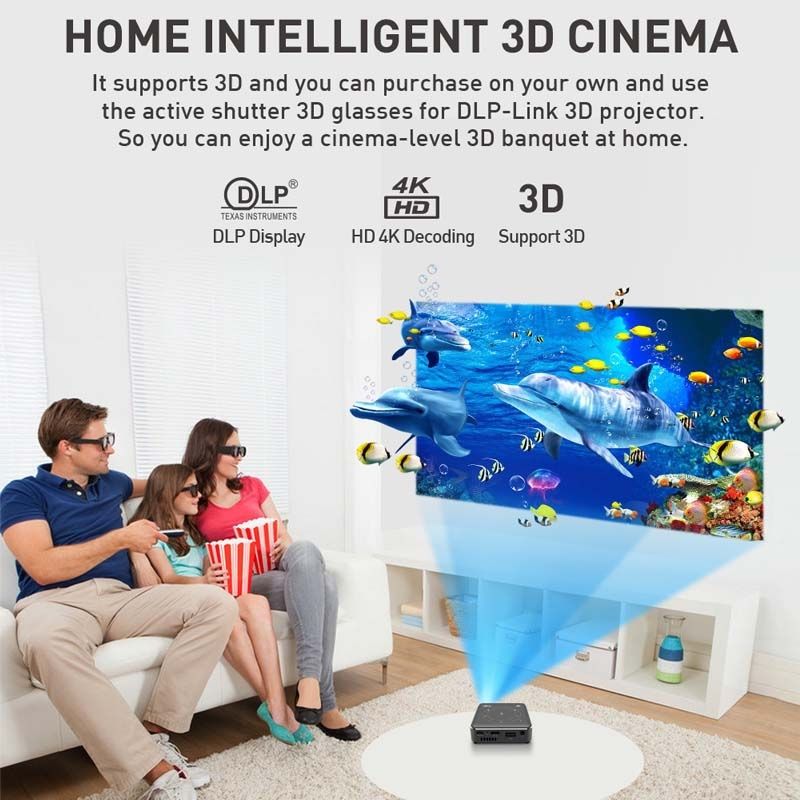 P11 854x480 DLP Mini Smart Projector With Infrared Remote Control, Android 9.0, 2GB+16GB, Support 2.4G/5G WiFi, Bluetooth, TF Card(Silver Gray)