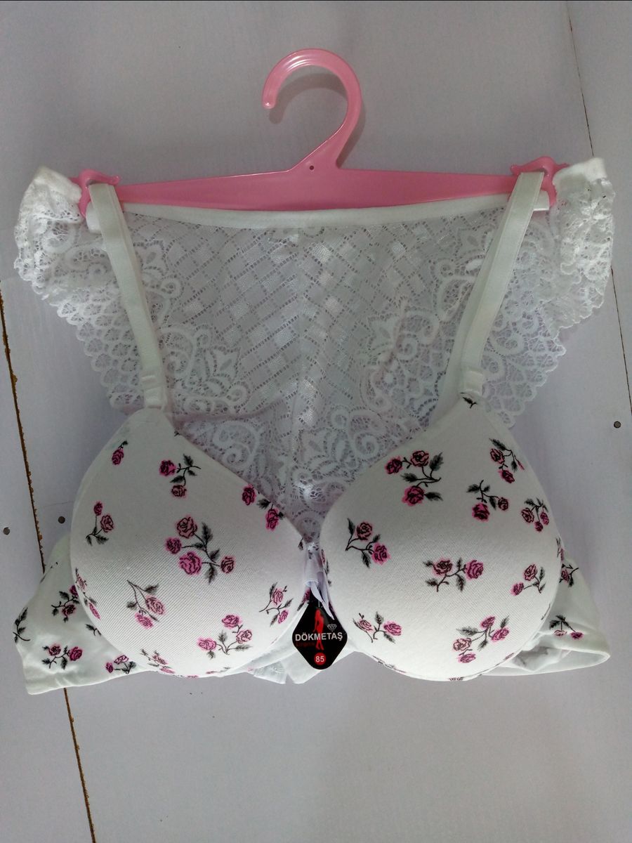 Padded Women Turkey Bra (EU 75/80/85) + Pant (M-L) Size -white