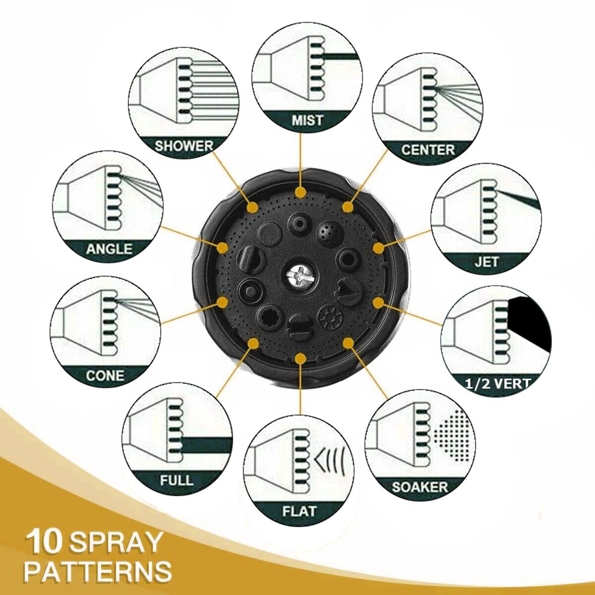 50/75/100FT Upgraded Expandable Garden Water Hose Function Spray Nozzle Green 100FT