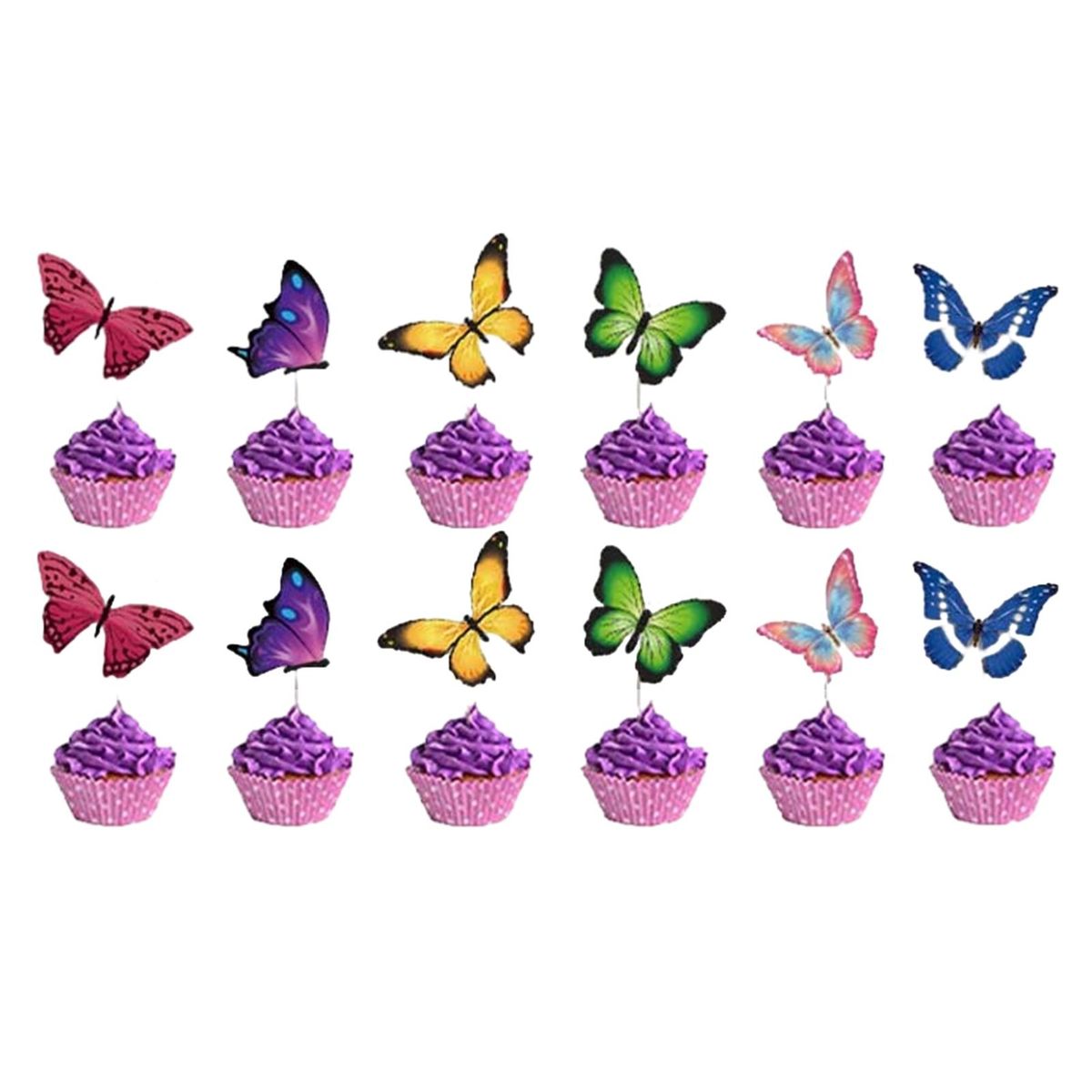 1 Set Birthday Party Props Banner Balloon Cake Topper Set Butterfly Birthday Party Decor