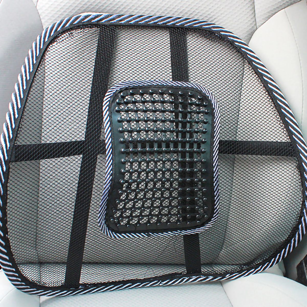 Car Seat Waist Pillow Mesh Massage Beads Breathable Back