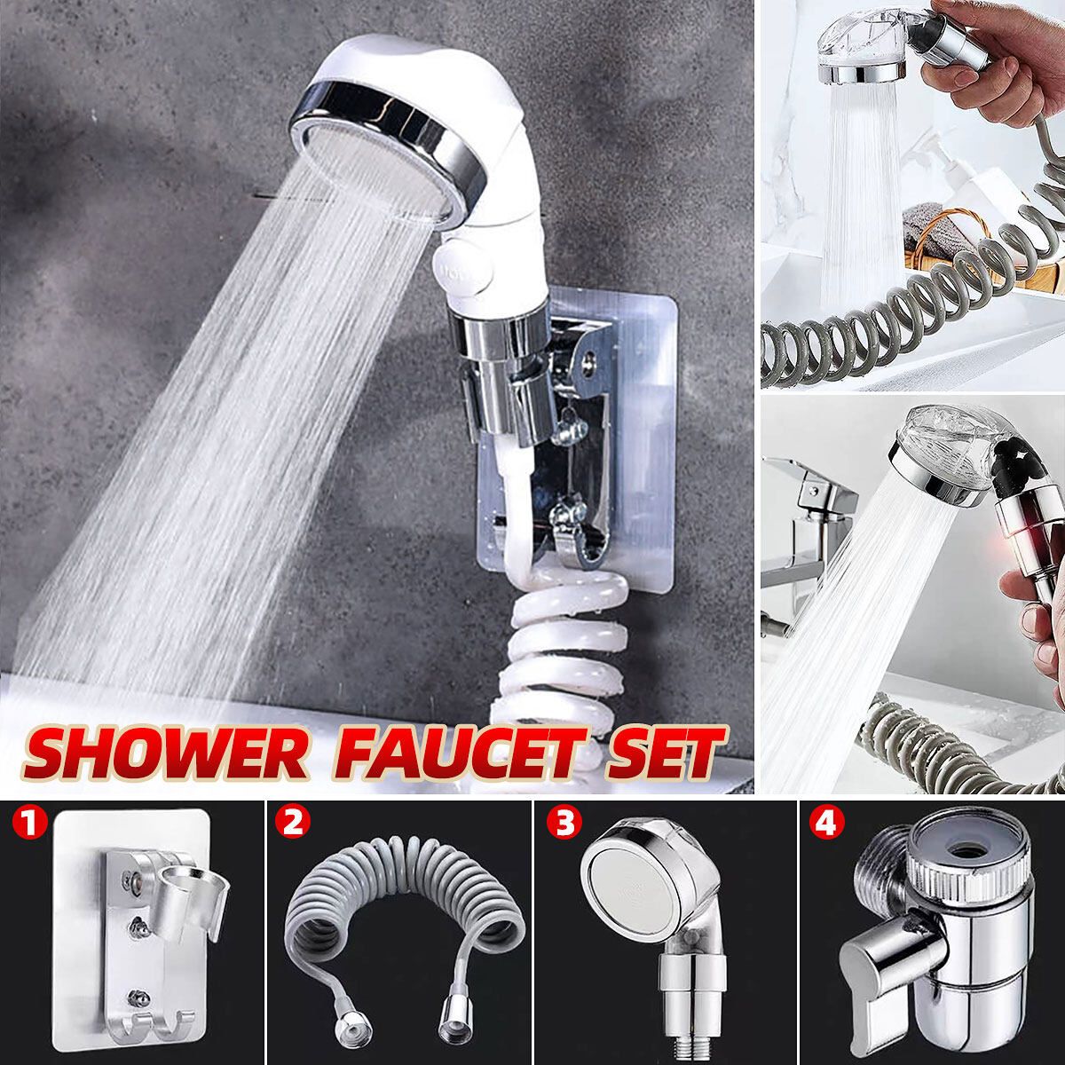 1/2 Inch Hot/Cold Mixing Handheld Sink Sprayer Toilet Wash Bidet Clean Sink Hose Tap Shower Head Anti Splash Bathroom