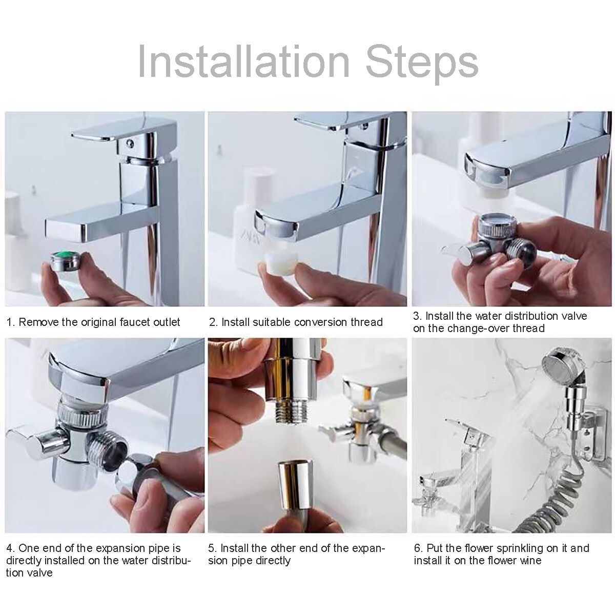 1/2 Inch Hot/Cold Mixing Handheld Sink Sprayer Toilet Wash Bidet Clean Sink Hose Tap Shower Head Anti Splash Bathroom