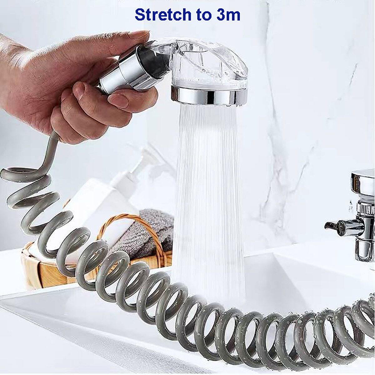 1/2 Inch Hot/Cold Mixing Handheld Sink Sprayer Toilet Wash Bidet Clean Sink Hose Tap Shower Head Anti Splash Bathroom