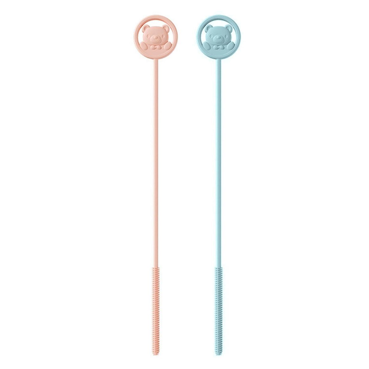 Extra Long Pipe Cleaner Sips 3-pack Reusable Straw amp Lid Brushes Pink Blue
