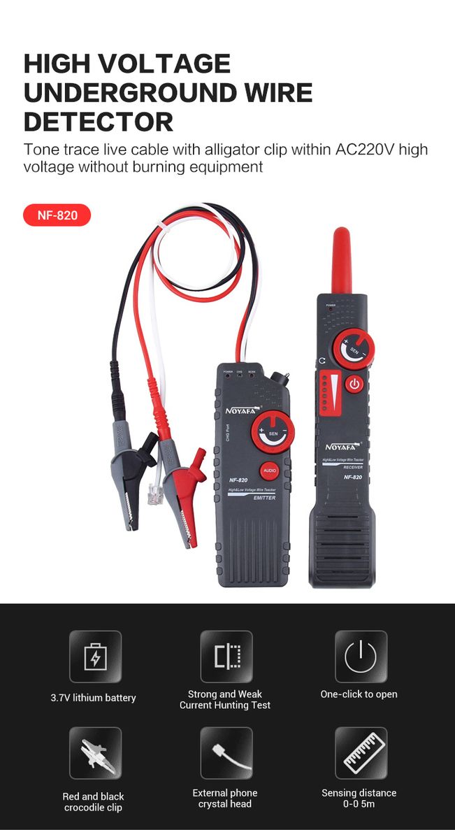 NF-820 Noyafa Underground Wire Locator RJ45 RJ11 BNC ​High