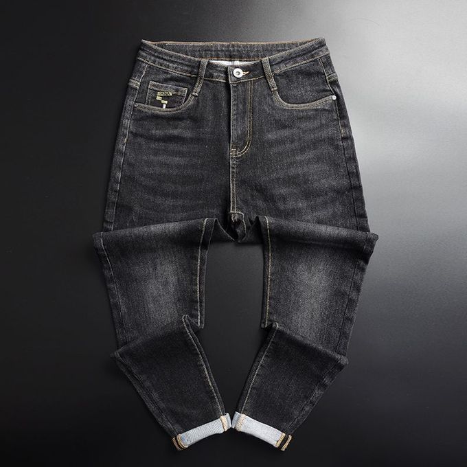 Mens Black Elastic Stock Jean