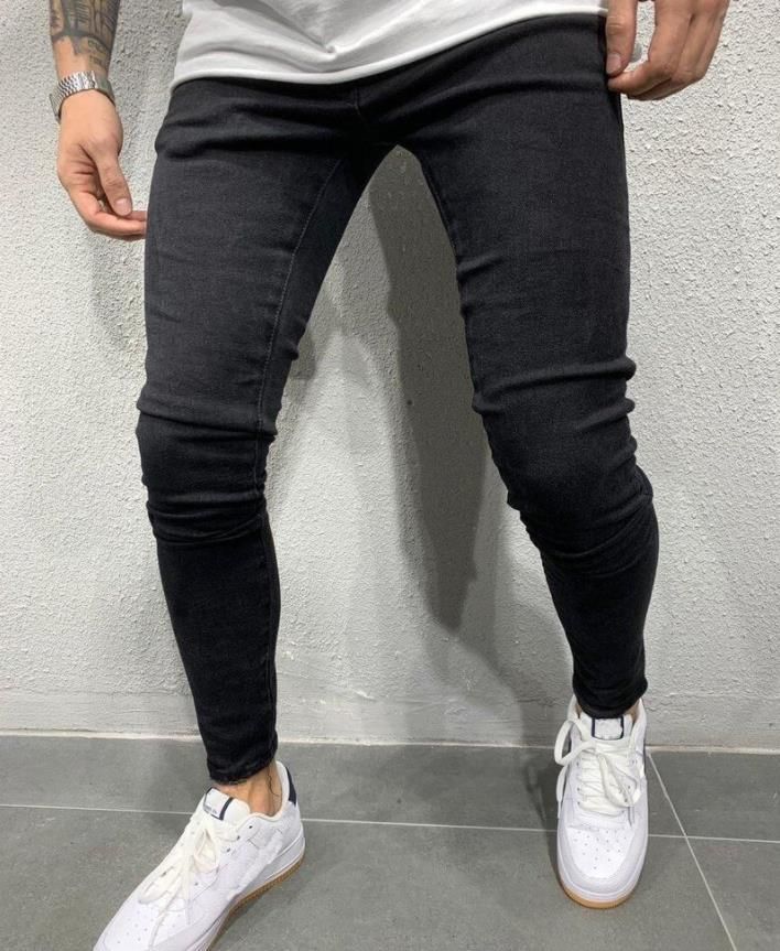 Mens Black Elastic Stock Jean