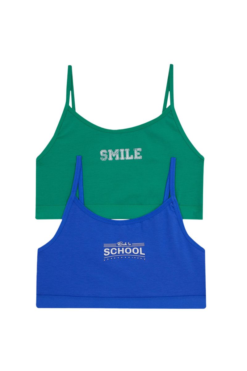 2 Piece Girl Casual Regular Fit Bra - Green