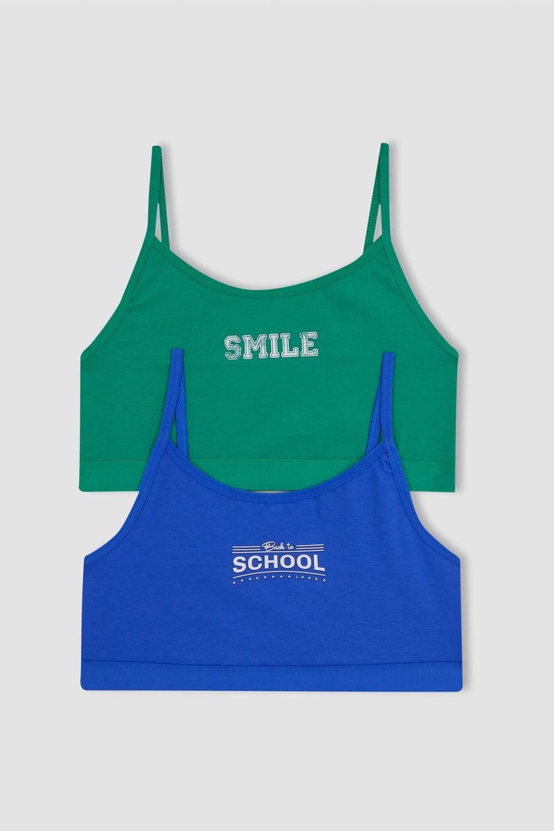 2 Piece Girl Casual Regular Fit Bra - Green