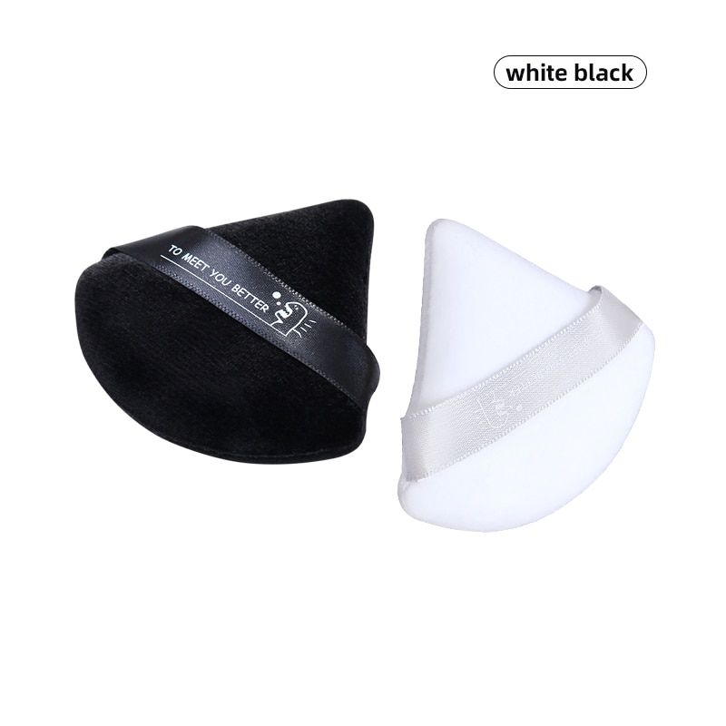 2PCS Cosmetic Puff Triangle Velvet Foundation Cream Mini MakeUp Sponge Puffs Make Up Tools White Black