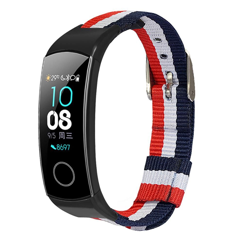Striped Canvas Strap Health Bracelet Smart Band Fitness Tracker Smartband Wristband For Huawei Honor Bracelet 5 Honor Bracelet 4
