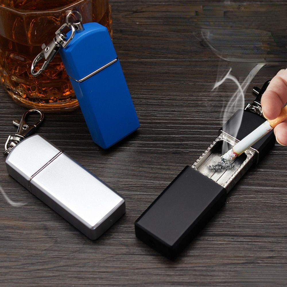 Portable Mini Pocket Ashtray Weed Accessories Ashtray For Car Windproof Cases Soot Proof Ashtray Key-chain Outdoor Smoking Tool