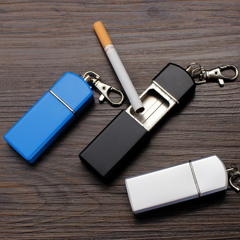 Portable Mini Pocket Ashtray Weed Accessories Ashtray For Car Windproof Cases Soot Proof Ashtray Key-chain Outdoor Smoking Tool