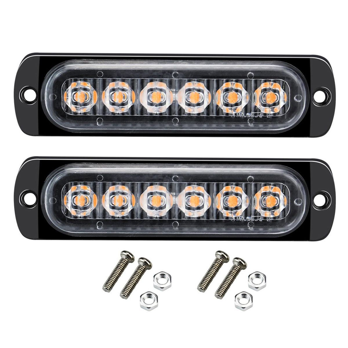 2Pcs 12-24V LED Strobe Warning Lights Warning Emergency Flashing Lights Caution Light Bar for Car Truck Van ATV SUV Yacht Vehicle