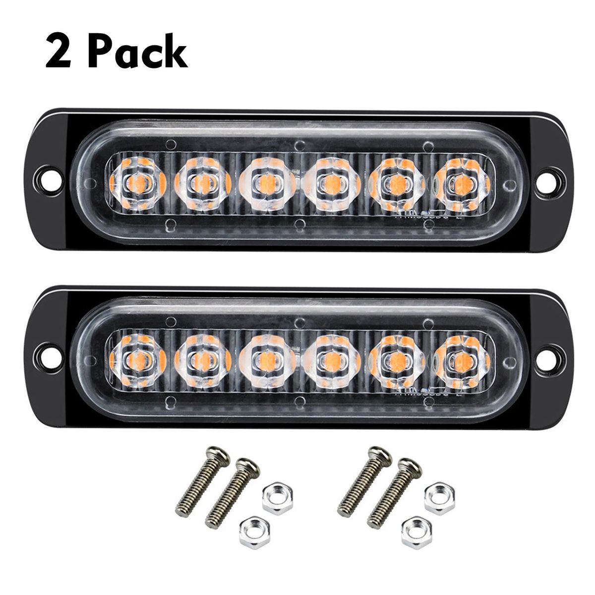 2Pcs 12-24V LED Strobe Warning Lights Warning Emergency Flashing Lights Caution Light Bar for Car Truck Van ATV SUV Yacht Vehicle